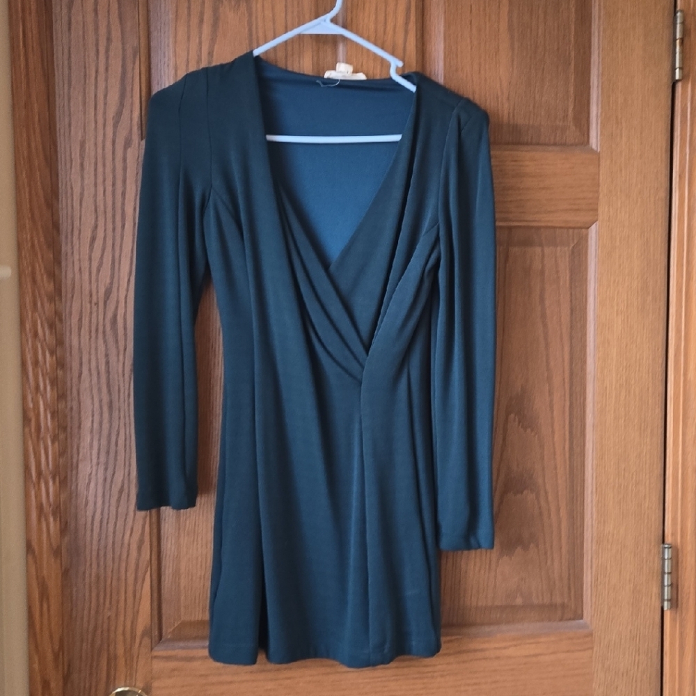 Double Zero Green Long Sleeve Dress